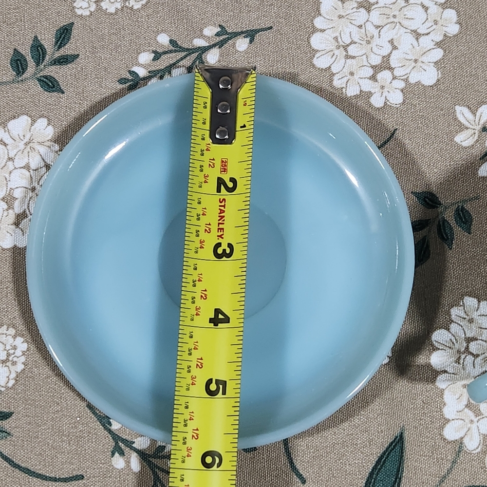 Fire King Blue Delphite Tea Cup and Saucer Set Vintage Anchor Hocking Turquoise - Picture 9 of 11
